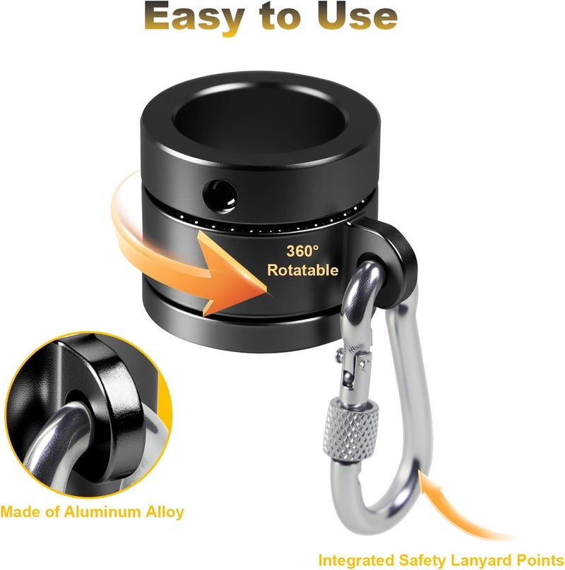 stufool Sleever Bar Lock Collar 7/8, Sleever Bar Lock Collar with Tethering Attachment Point for Tool Lanyard, Compatible 7/8 Bar (Black) - Image 3